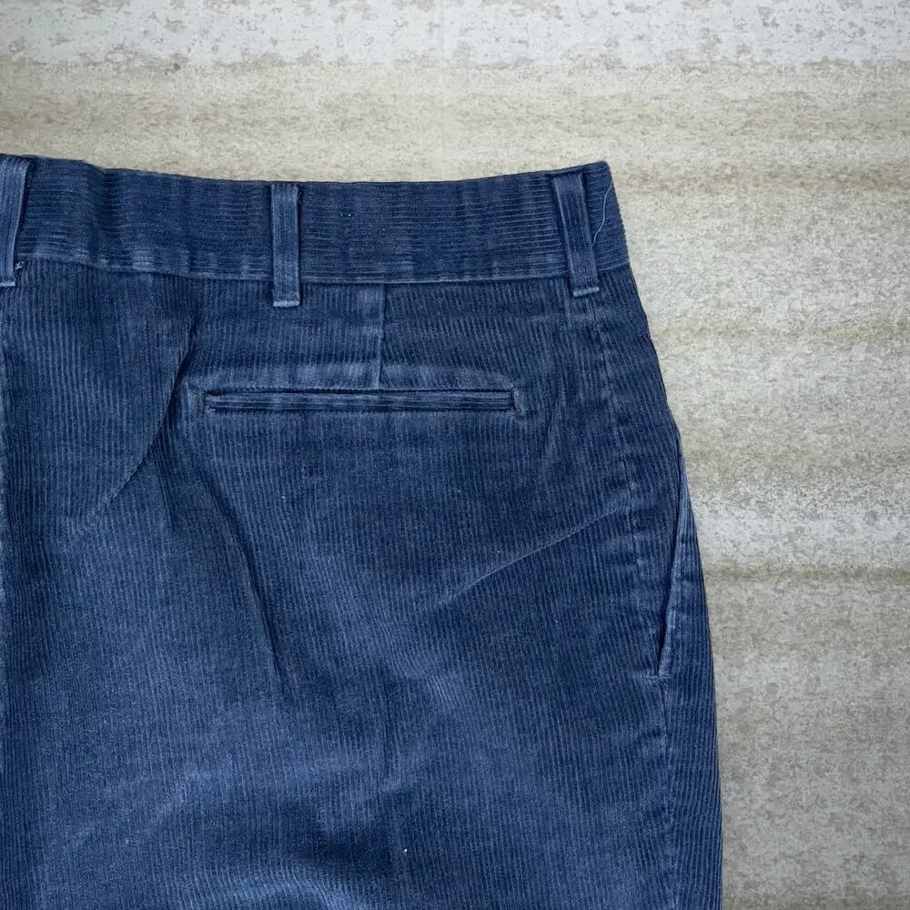 Vintage 90s Reed St James Corduroy Pants 38x32 Baggy Wide Leg Navy Blue Cotton